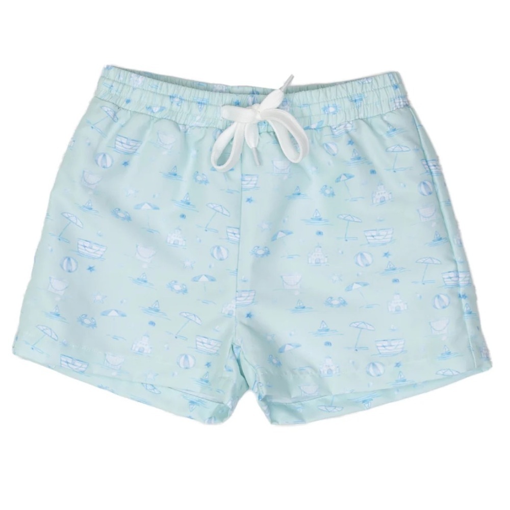 The Oaks Baby Boy Swim Trunks Size 6 Months Beach Pool Pull On Elastic Strings